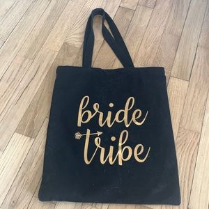 “Bride Tribe” Black Canvas Bag